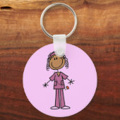 Porte-clés African American Stick Figure Nurse (Recto)
