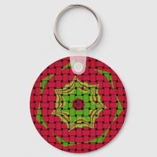 Porte-clés African Lovely Woven Red et Lemon Green Design