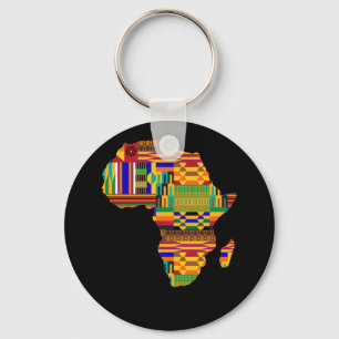Porte-clés Afrique cool Carte Kente Cloth Pour Waoum Aime Afr