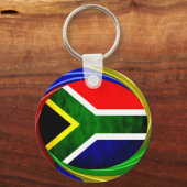 Porte-clés Afrique du Sud Drapeau : Motif dynamique à balayag (Recto)