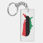 Porte-clés Afro-Américain _ Couleurs rouge, noir et vert (Devant gauche)