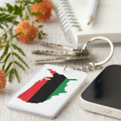 Porte-clés Afro-Américain _ Couleurs rouge, noir et vert (Devant droit)