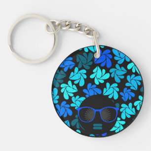 Porte-clés Afro Diva Bleu 
