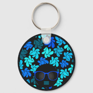 Porte-clés Afro Diva Bleu