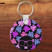 Porte-clés Afro Diva Rose Lavande Bleu (Verso)