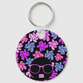 Porte-clés Afro Diva Rose Lavande Bleu (Verso)