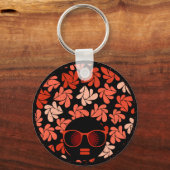 Porte-clés Afro Love Coral Coussin rouge (Recto)