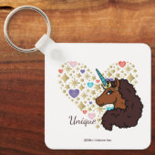 Porte-clés Afro Unicorn | Design cardiaque unique (Recto)
