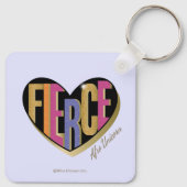 Porte-clés Afro Unicorn Fierce Heart Design (Dos)