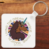 Porte-clés Afro Unicorn Living the Dream Design (Verso)