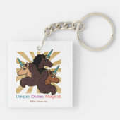 Porte-clés Afro Unicorn Trio : Unique, Divine et Magique (Dos)