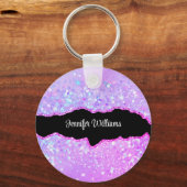 Porte-clés Agate de nom personnalisé de la Parties scintillan (Recto)
