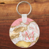 Porte-clés Agate des séquences or et rose (Verso)