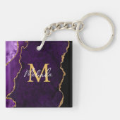Porte-clés Agate en marbre violet et or (Dos)