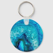 Porte-clés Agate moderne en marbre bleu (Recto)