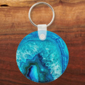Porte-clés Agate moderne en marbre bleu (Recto)