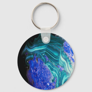Porte-clés agate spectaculaire avec opal, porte - clé