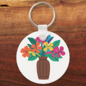 Porte-clés Agencement de fleurs coloré (Recto)