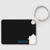 Porte-clés Agent d'annonce immobilier noir moderne unique (Recto)