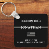 Porte-clés Agent de correction de ligne d'argent mince person (Recto)