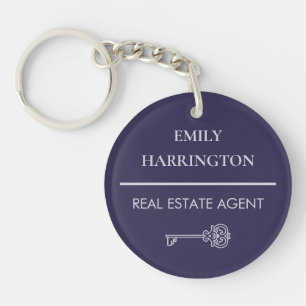 Porte-clés Agent immobilier classique clé violet