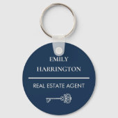 Porte-clés Agent immobilier classique Navy (Verso)