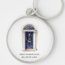 Agent immobilier logo aquarelle porte Navy