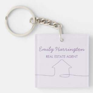 Porte-clés Agent immobilier Mauve Art en ligne
