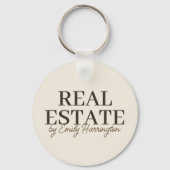 Porte-clés Agent immobilier moderne et terreux (Verso)