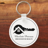 Porte-clés Agent Immobilier Noir Et Blanc (Recto)