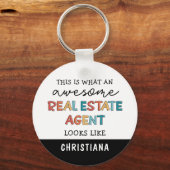 Porte-clés Agent Immobilier Personnalisé Drôle Awesome Réalis (Recto)