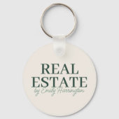 Porte-clés Agent immobilier vert moderne (Verso)