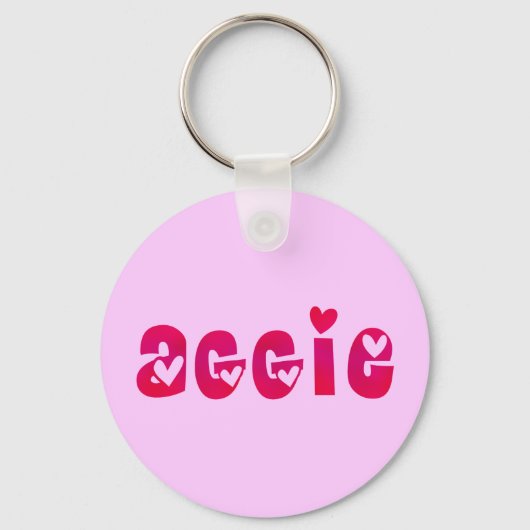 Porte-clés Aggie dans les coeurs (Recto)