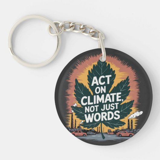Porte-clés Agir sur le climat, pas seulement des mots (Devant)