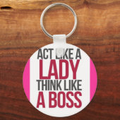 Porte-clés Agis comme une femme Pense comme un patron porte - (Recto)