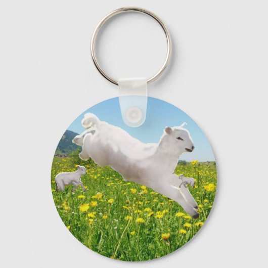 Porte-clés Agneaux Pâques sautillant (Recto)