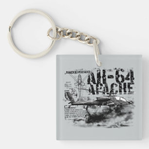 Porte-clés AH-64 Carré Apache (double face) Porte - clé