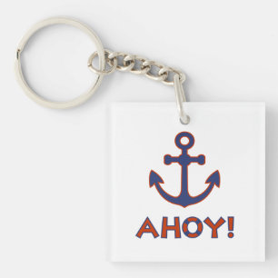 Porte-clés AHOY ! Bouée + Design Ancre Rouge+Bleu