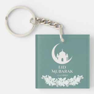 Porte-clés Aïd Moubarak 1447 Hijri Croissant & Mosquée Design