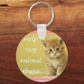 Porte-clés aide à stopper l'abus d'animalal (Recto)