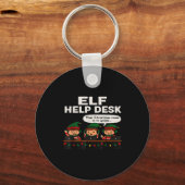 Porte-clés Aide Elf de Bureau de Noël Tech Suprt Drôle de Vac (Recto)