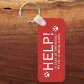 Porte-clés Aidez les animaux domestiques seuls contact d'urge (Recto)
