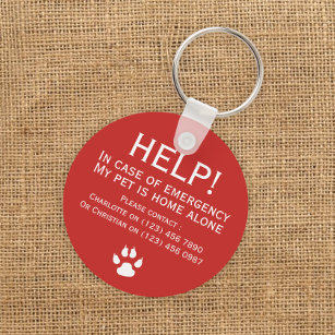Porte-clés Aidez les animaux domestiques seuls contact d'urge