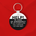 Porte-clés Aidez les animaux domestiques seuls contact d'urge<br><div class="desc">Aidez les animaux domestiques seuls contact d'urgence clavier personnalisé de Ricaso .. personnaliser avec vos propres contacts</div>