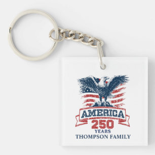 Porte-clés Aigle américain patriotique 250e anniversaire amus