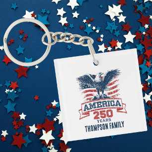 Porte-clés Aigle américain patriotique Joyeux 250e anniversai