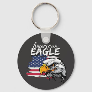 Porte-clés Aigle avec drapeau américain