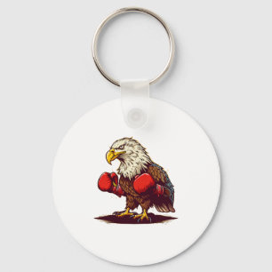 Porte-clés Aigle avec gants de boxe pour un graphique cool et