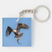 Porte-clés Aigle Bald avec un poisson (Dos)