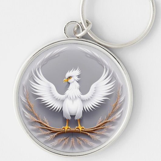 Porte-clés Aigle blanc en vol (Devant)